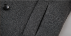 100% Wool Double-Faced Long Overcoat | 2026 Handcrafted Knee-Length Coat with Padded Shoulders | Premium Winter Outerwear | 86767