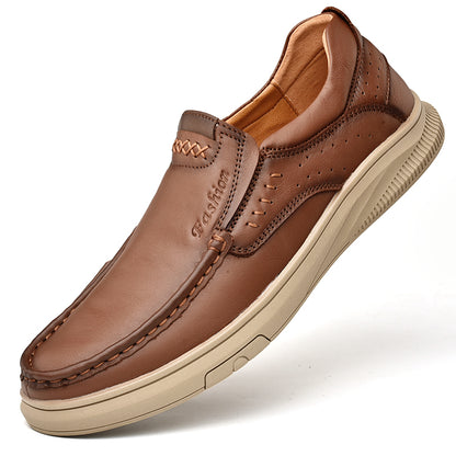 Men's Casual Breathable British Leather Shoes Stylish & Comfortable Footwear | B2231