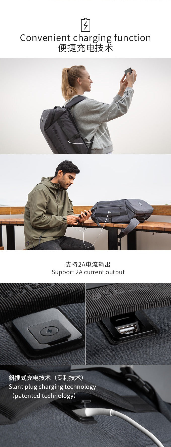 KINCASE Premium Business-Laptop- und Reiserucksack mit großem Fassungsvermögen – Wasserabweisend, Diebstahlschutz, RFID-Schutz | KC-1816 