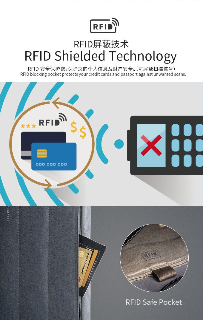 KINCASE Premium Business-Laptop- und Reiserucksack mit großem Fassungsvermögen – Wasserabweisend, Diebstahlschutz, RFID-Schutz | KC-1816 