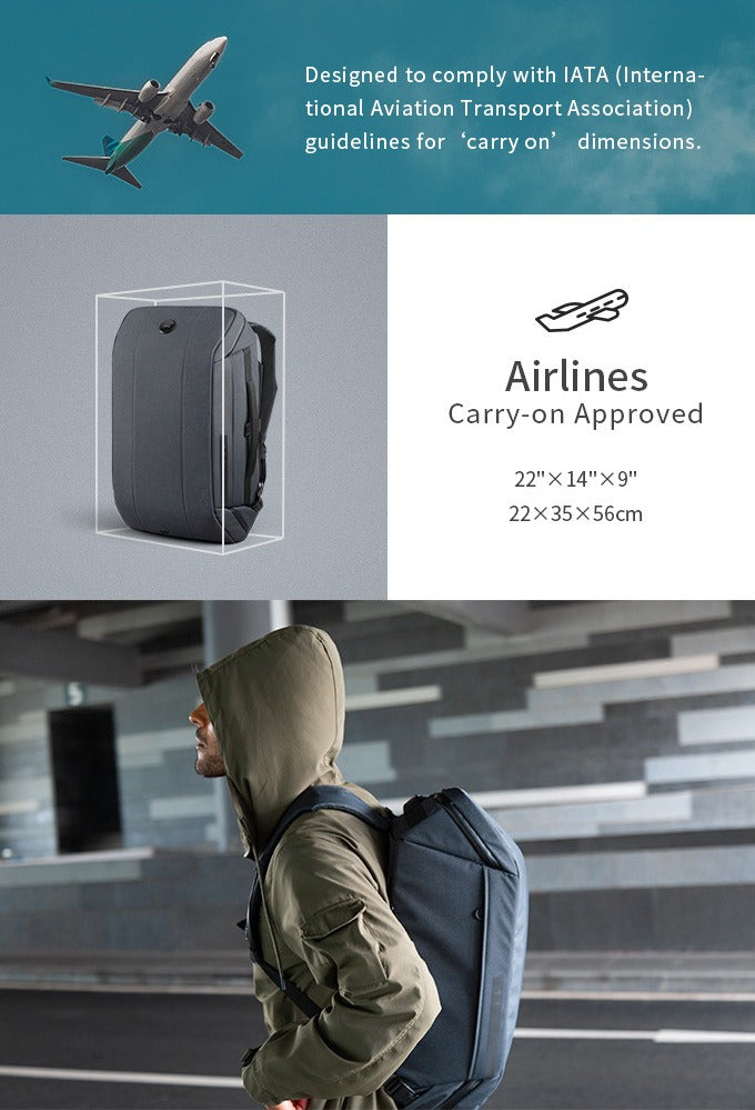 KINCASE Premium Business-Laptop- und Reiserucksack mit großem Fassungsvermögen – Wasserabweisend, Diebstahlschutz, RFID-Schutz | KC-1816 