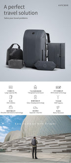 KINCASE Premium Business-Laptop- und Reiserucksack mit großem Fassungsvermögen – Wasserabweisend, Diebstahlschutz, RFID-Schutz | KC-1816 
