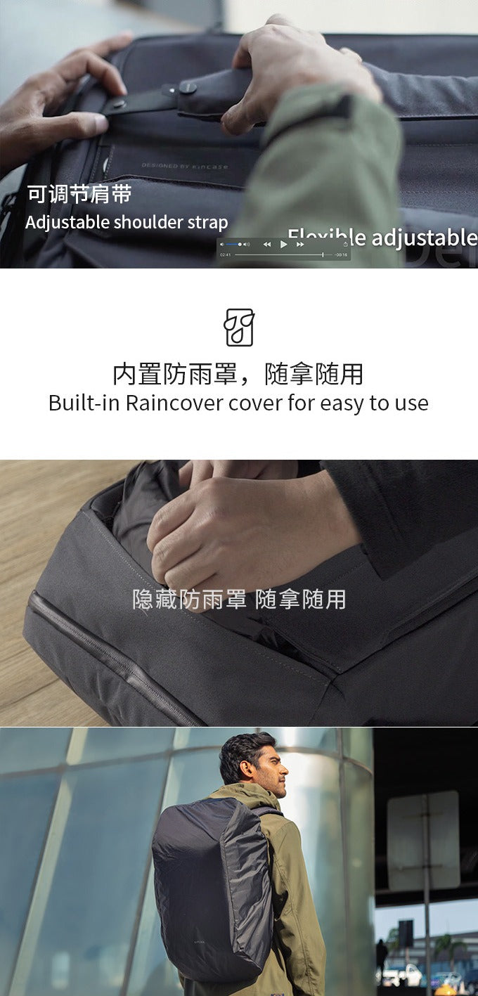 KINCASE Premium Business-Laptop- und Reiserucksack mit großem Fassungsvermögen – Wasserabweisend, Diebstahlschutz, RFID-Schutz | KC-1816 