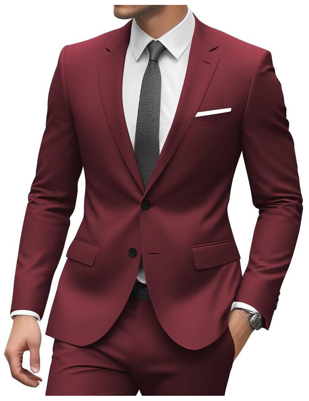 3-teiliger Herrenanzug mit Kragen für Hochzeitsfeiern und formelle Smokings, Jacke mit Hose, Weste, Anzug-Sets | 701 