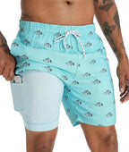 Sommer-Strandshorts mit 3D-Druck für Herren, doppellagig, schnelltrocknend, atmungsaktiv, auffällige Designs | SCDK-QK 
