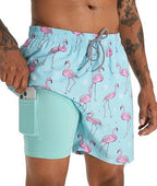 Sommer-Strandshorts mit 3D-Druck für Herren, doppellagig, schnelltrocknend, atmungsaktiv, auffällige Designs | SCDK-QK 