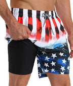 Sommer-Strandshorts mit 3D-Druck für Herren, doppellagig, schnelltrocknend, atmungsaktiv, auffällige Designs | SCDK-QK 