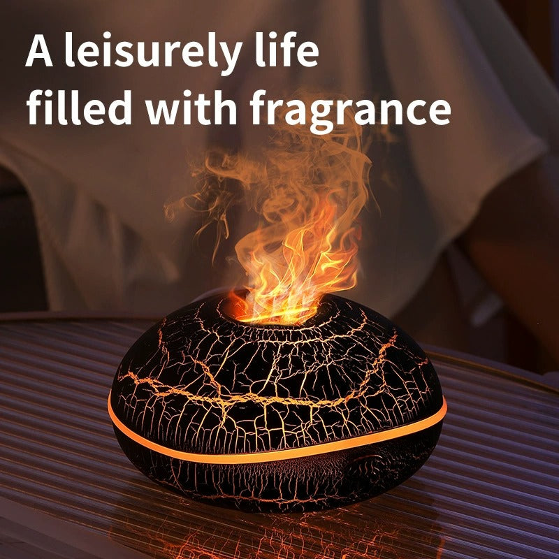 Aromatherapie-Diffusor mit realistischem Flammeneffekt – 7-farbiger LED-Luftbefeuchter mit USB-Stromversorgung für Zuhause, Büro und Schlafzimmer | SD13 
