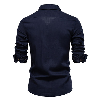Herrenhemd aus Leinenmischung - 2025 Frühling Slim-Fit Casual Top | SH2025 