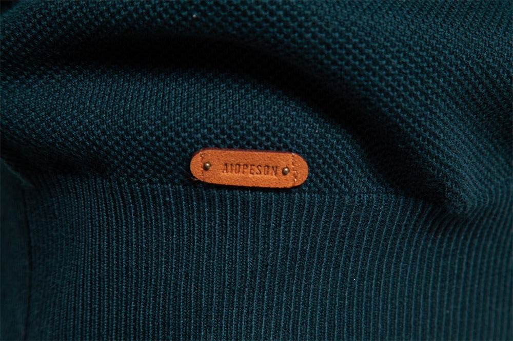 Herren-Strickpullover mit Stehkragen und halbem Reißverschluss – Lässiger Colorblock-Pullover | SW135 