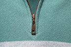 Herren-Strickpullover mit Stehkragen und halbem Reißverschluss – Lässiger Colorblock-Pullover | SW135 