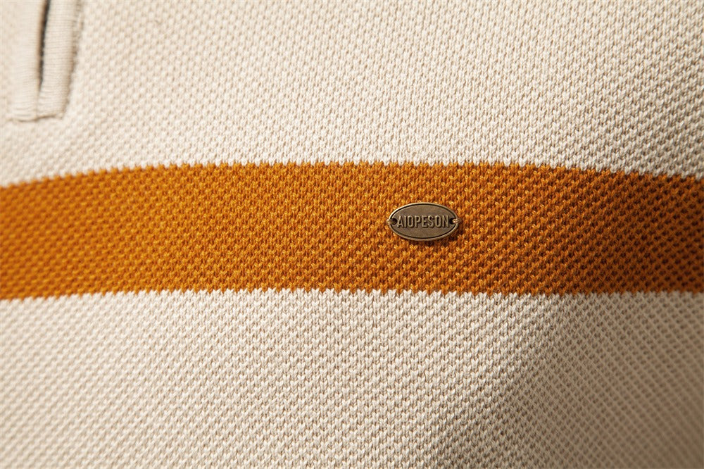 Herren-Strickpullover mit Stehkragen und halbem Reißverschluss – Lässiger Colorblock-Pullover | SW135 