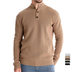 Herren-Cardigan mit hohem Kragen und Reißverschluss – Einfarbiger Strickpullover, warme Business-Casual-Winterjacke für Herren | SW833 