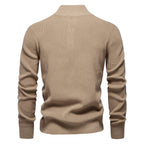 Herren-Cardigan mit hohem Kragen und Reißverschluss – Einfarbiger Strickpullover, warme Business-Casual-Winterjacke für Herren | SW833 
