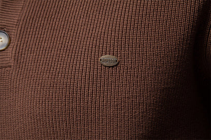 Herren-Cardigan mit hohem Kragen und Reißverschluss – Einfarbiger Strickpullover, warme Business-Casual-Winterjacke für Herren | SW833 