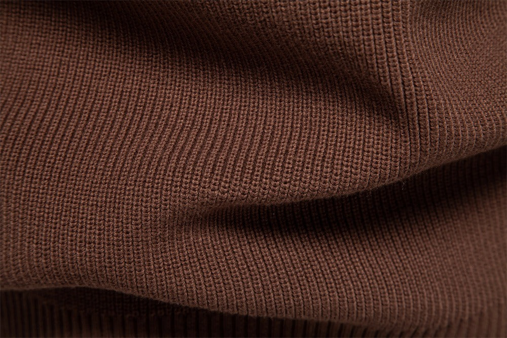 Herren-Cardigan mit hohem Kragen und Reißverschluss – Einfarbiger Strickpullover, warme Business-Casual-Winterjacke für Herren | SW833 