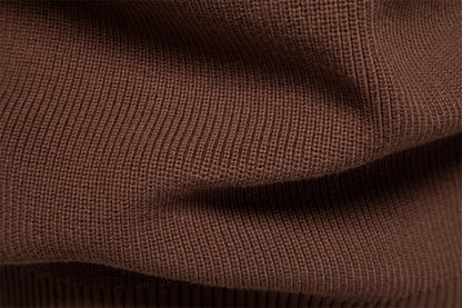 Herren-Cardigan mit hohem Kragen und Reißverschluss – Einfarbiger Strickpullover, warme Business-Casual-Winterjacke für Herren | SW833 