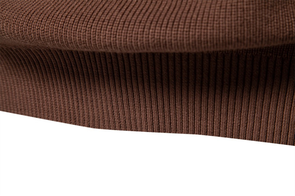 Herren-Cardigan mit hohem Kragen und Reißverschluss – Einfarbiger Strickpullover, warme Business-Casual-Winterjacke für Herren | SW833 