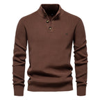 Herren-Cardigan mit hohem Kragen und Reißverschluss – Einfarbiger Strickpullover, warme Business-Casual-Winterjacke für Herren | SW833 
