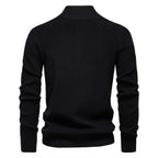 Herren-Cardigan mit hohem Kragen und Reißverschluss – Einfarbiger Strickpullover, warme Business-Casual-Winterjacke für Herren | SW833 