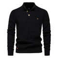 Herren-Cardigan mit hohem Kragen und Reißverschluss – Einfarbiger Strickpullover, warme Business-Casual-Winterjacke für Herren | SW833 