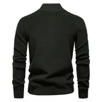 Herren-Cardigan mit hohem Kragen und Reißverschluss – Einfarbiger Strickpullover, warme Business-Casual-Winterjacke für Herren | SW833 