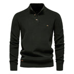 Herren-Cardigan mit hohem Kragen und Reißverschluss – Einfarbiger Strickpullover, warme Business-Casual-Winterjacke für Herren | SW833 