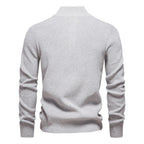 Herren-Cardigan mit hohem Kragen und Reißverschluss – Einfarbiger Strickpullover, warme Business-Casual-Winterjacke für Herren | SW833 