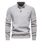 Herren-Cardigan mit hohem Kragen und Reißverschluss – Einfarbiger Strickpullover, warme Business-Casual-Winterjacke für Herren | SW833 