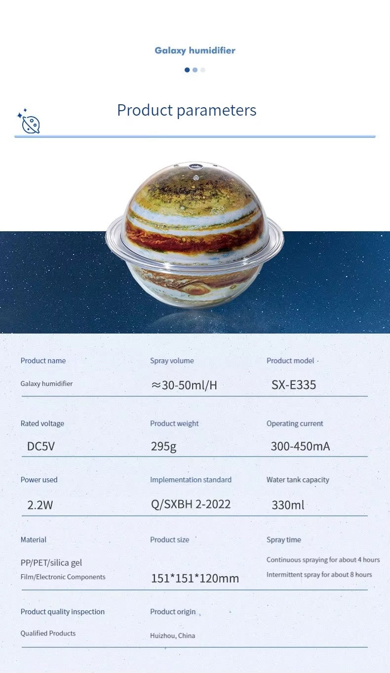 Planet Glow Luftbefeuchter-Set – Diffusoren für ätherische Öle Erde und Jupiter mit LED-Stimmungslicht | SX-E335 
