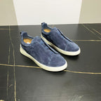New Genia Men's Slip-On Loafers | Genuine Leather Luxury Sneakers with Sheepskin Lining | Premium Casual Driving Shoes | 6188