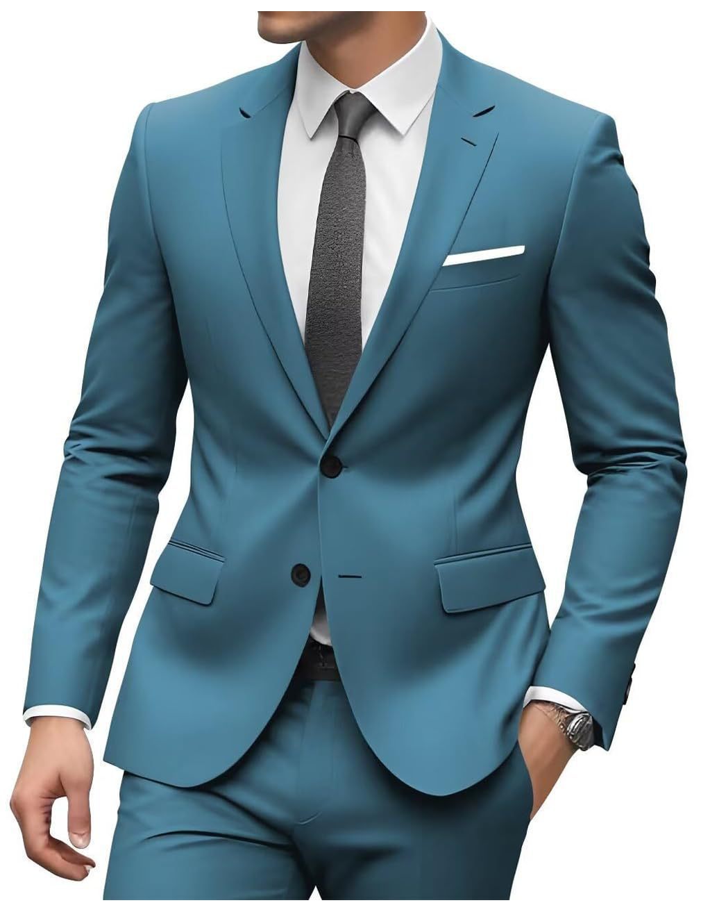 3-teiliger Herrenanzug mit Kragen für Hochzeitsfeiern und formelle Smokings, Jacke mit Hose, Weste, Anzug-Sets | 701 