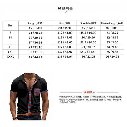 Herren Sommer Slim-Fit Bohemian Kontrastärmel Hemd - Leichtes Luxus Casual Kurzarm Top | YH-6 