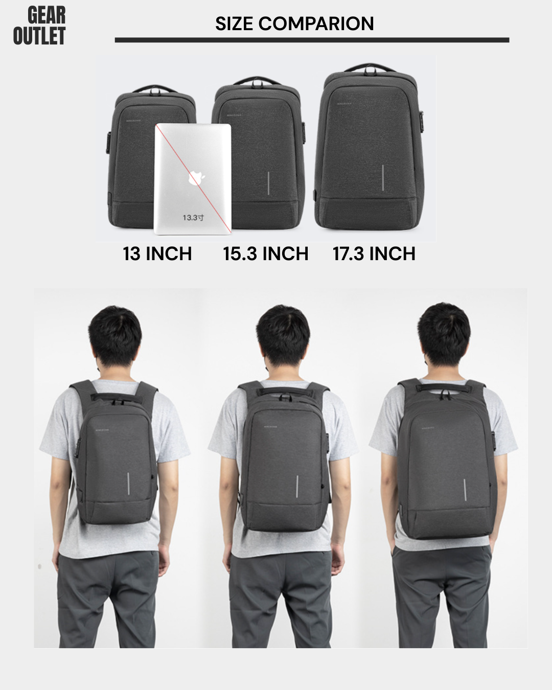 Kingsons KS3149W Diebstahlsicherer Business-Rucksack – USB, TSA-Schloss, wasserdicht | KS3149W 