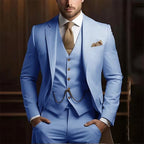 Premium 3-Piece Suit Set | Men’s Wedding & Banquet Suit with Vest | Tailored Fit Formal Wear in 20 Colors