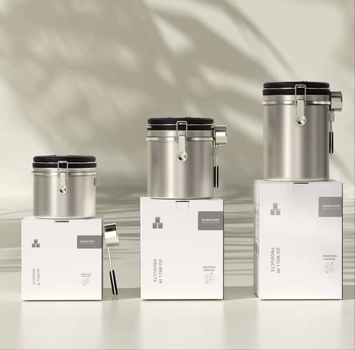 Kaffeedose aus Edelstahl – Luftdichte Aufbewahrung mit CO₂-Ventil und Datumsanzeige (1,5 l / 1,8 l) | NB-MFG 