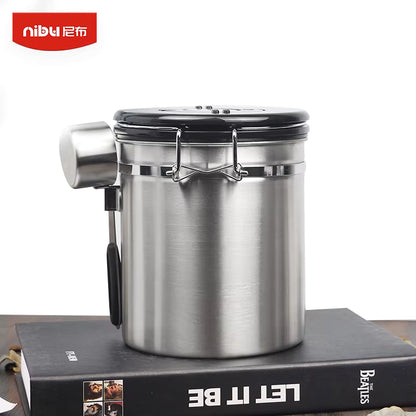 Kaffeedose aus Edelstahl – Luftdichte Aufbewahrung mit CO₂-Ventil und Datumsanzeige (1,5 l / 1,8 l) | NB-MFG 