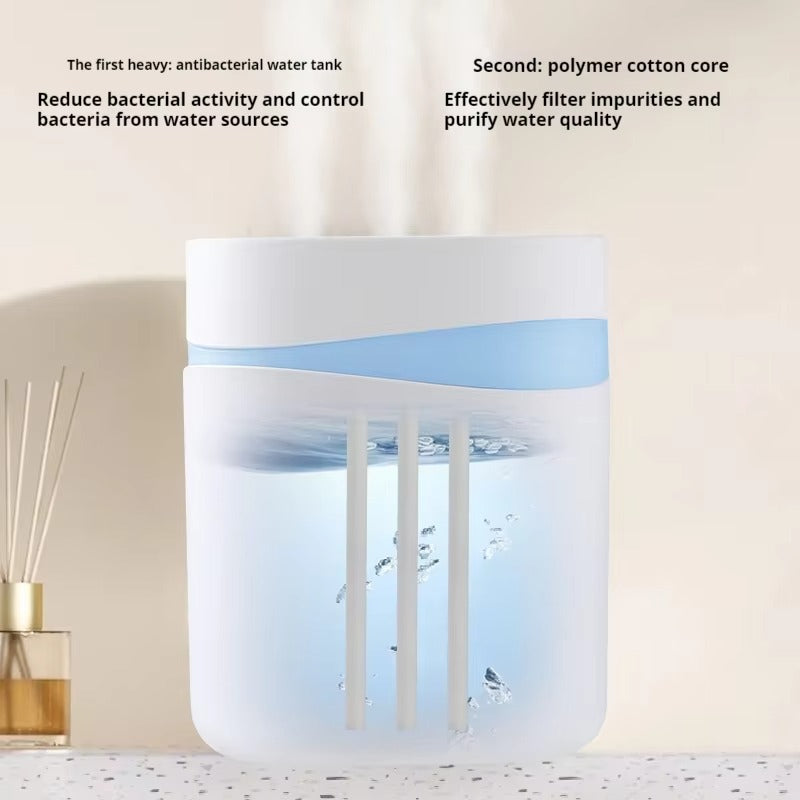 USB-betriebener Kaltnebel-Luftbefeuchter – Leiser Aromatherapie-Diffusor mit 3 Sprühöffnungen | USZK-10 