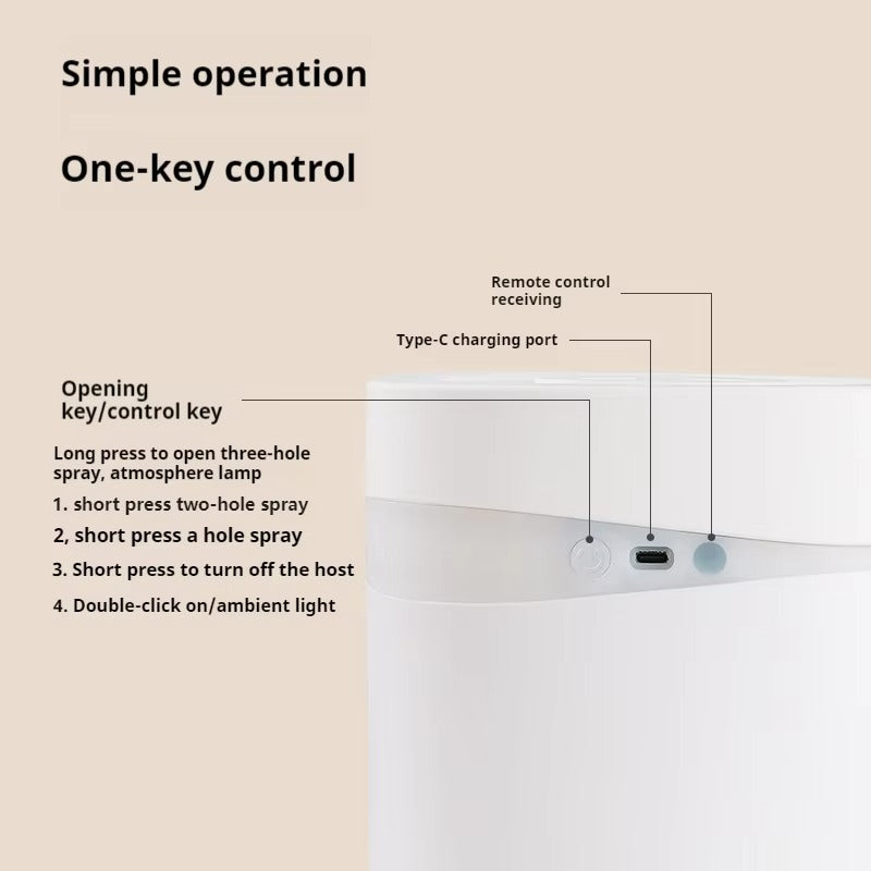 USB-betriebener Kaltnebel-Luftbefeuchter – Leiser Aromatherapie-Diffusor mit 3 Sprühöffnungen | USZK-10 