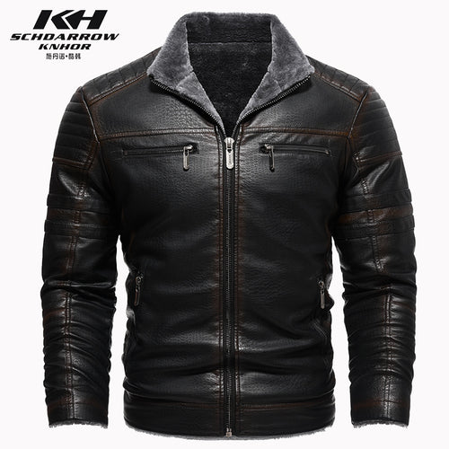 Winterlederjacke aus Europa und den USA, verdicktes Kunstpelz, Plüsch, Wärme, Retro-Simulation, Lederstrukturjacke | KH-209 