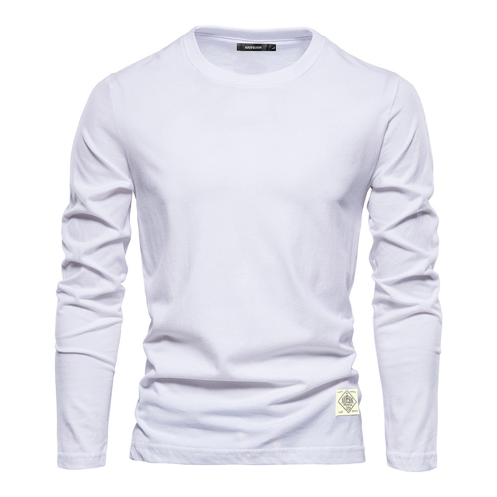 Lässiger Slim Fit Pullover für Herren, einfarbig, Langarm-T-Shirt | 2301 