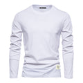 Lässiger Slim Fit Pullover für Herren, einfarbig, Langarm-T-Shirt | 2301 