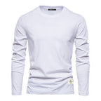 Lässiger Slim Fit Pullover für Herren, einfarbig, Langarm-T-Shirt | 2301 