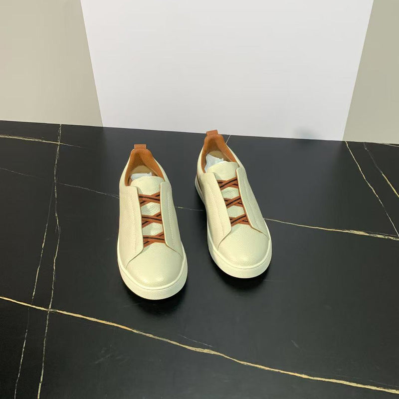 New Genia Men's Slip-On Loafers | Genuine Leather Luxury Sneakers with Sheepskin Lining | Premium Casual Driving Shoes | 6188