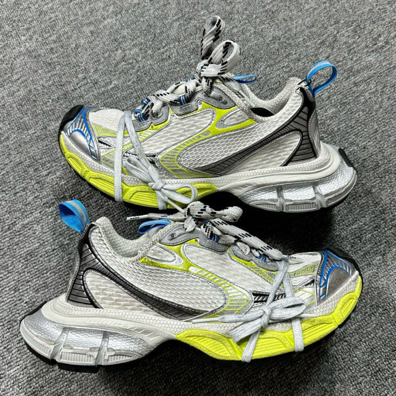 Unisex Paris 3XL Thick-Soled Dad Sneakers Retro Running Shoes Height-Increasing Casual Lace-Up Trainers