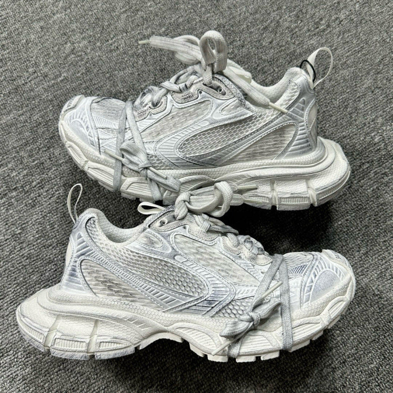 Unisex Paris 3XL Thick-Soled Dad Sneakers Retro Running Shoes Height-Increasing Casual Lace-Up Trainers