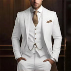 Premium 3-Piece Suit Set | Men’s Wedding & Banquet Suit with Vest | Tailored Fit Formal Wear in 20 Colors