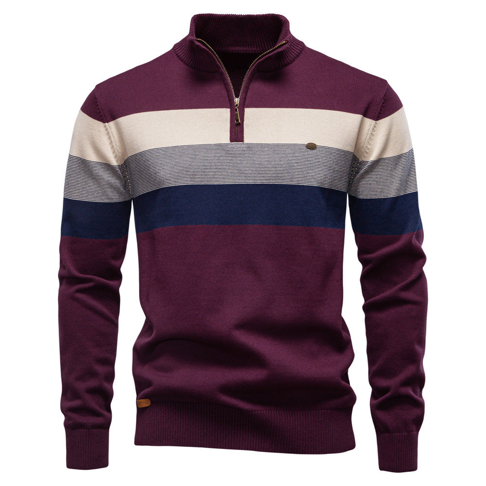 Herren Strickpullover mit Stehkragen und halbem Reißverschluss – Slim Fit Pullover für Herbst &amp; Winter | Y245 