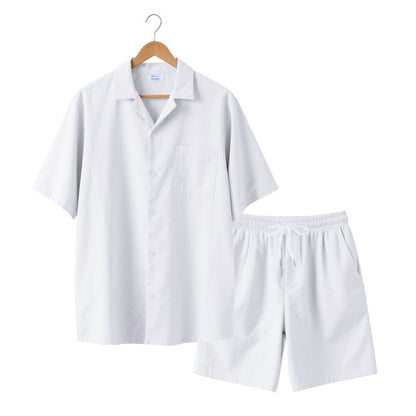 Premium-Strandset mit Tonnenkragen für Herren – Sommer-Kombination aus Hemd und Shorts mit entspannter Passform | YH-23100 
