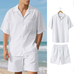 Premium-Strandset mit Tonnenkragen für Herren – Sommer-Kombination aus Hemd und Shorts mit entspannter Passform | YH-23100 